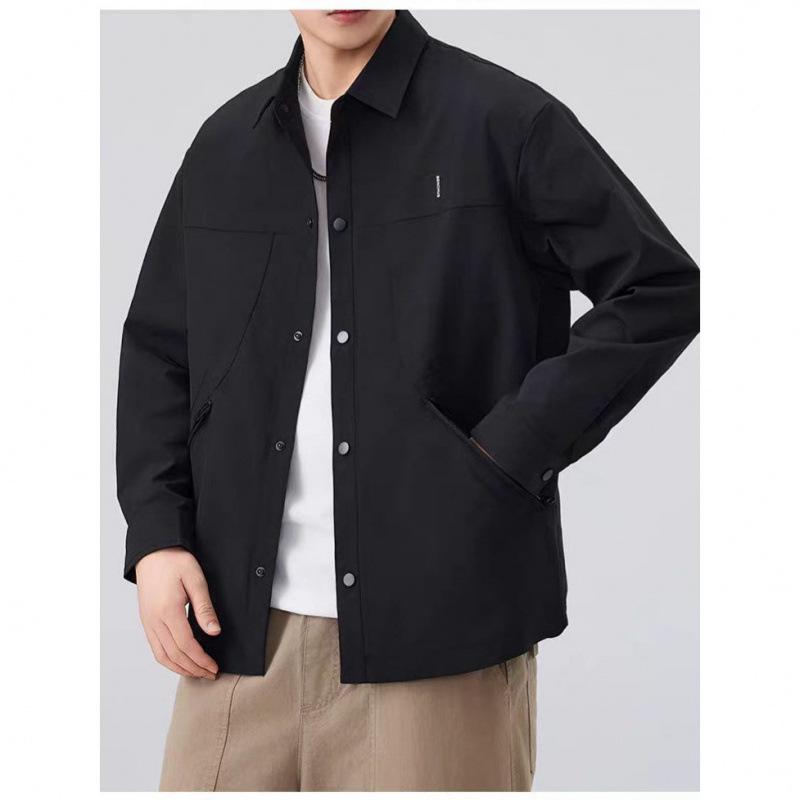 2025 Autumn Men's Japanese Retro Workwear Jacket: Casual Trendy Lapel Outerwear with High-End Feel