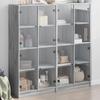 VidaXL Bookcase with Doors, Book Cabinet with Handles, Furniture with Interior Living Room Compartments, Modern, 3206522