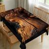 1 Stück Sommer-Tischdecke im industriellen Retro-Stil mit Imitation von Holzmaserung, mit einem dunkelbraun-schwarzen, gealterten Finish.zyc