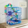5-Tier Hamster Cage with Tubes, Wheel, Ladders, House and Bottle, 46x30x58 Cm