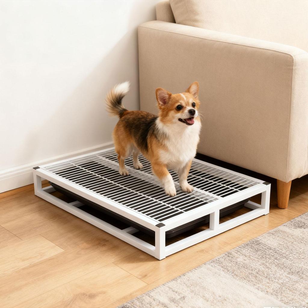 Taca na nocnik dla psa Antypoślizgowa Utrzymuje czystość Kratka Uchwyt na podkładkę do sikania Psia kuweta Psia toaleta