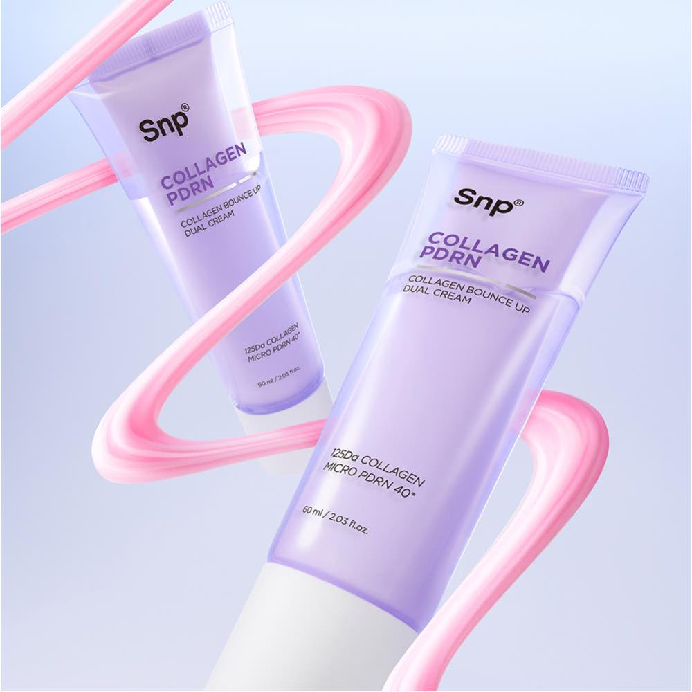 Snp Collagen PDRN Panthenol Bounce Up Glow Dual Moisture Cream 60ml Deep Hydrating and Firming Facial Moisturizer