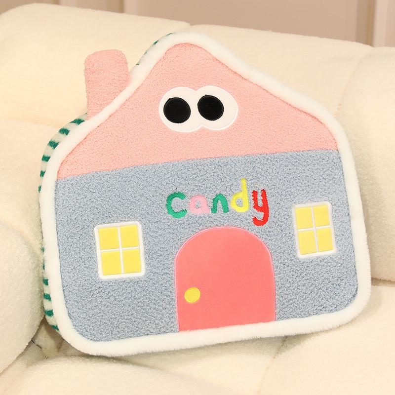 

Macaron Small Colored House Plush Cushion Pillow Filling For Sofa Bed Decor Style E