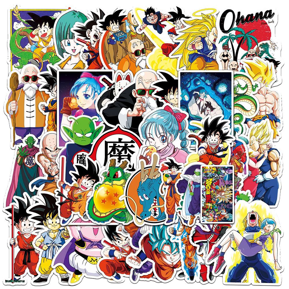 50/100pcs Japanese Anime Dragon Ball Stickers Cool Cartoon Son Goku Decals Laptop Phone Luggage Classic Manga Sticker Decoration