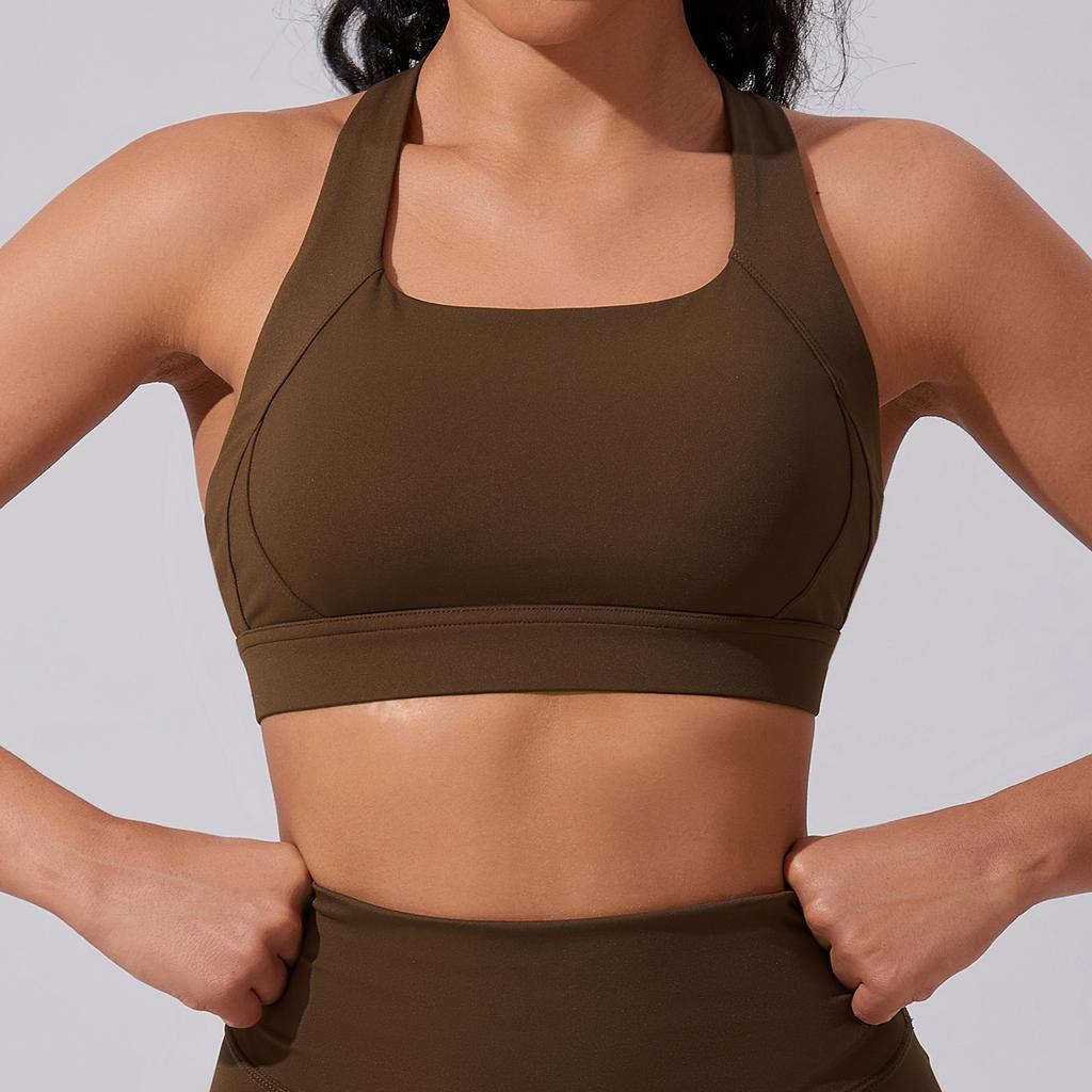 Women's High Impact Buttery Soft Sports Bra High Stretch Shockproof Racerback Yoga Tank Top Gym Running Fitness Athletic Underwear