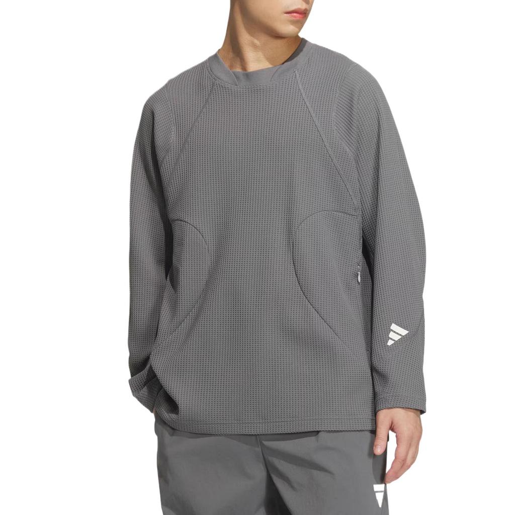 adidas Bequemes Hautfreundliches Weiches Atmungsaktives Raglan Langarm T-Shirt Herren Tops Grau JM8608
