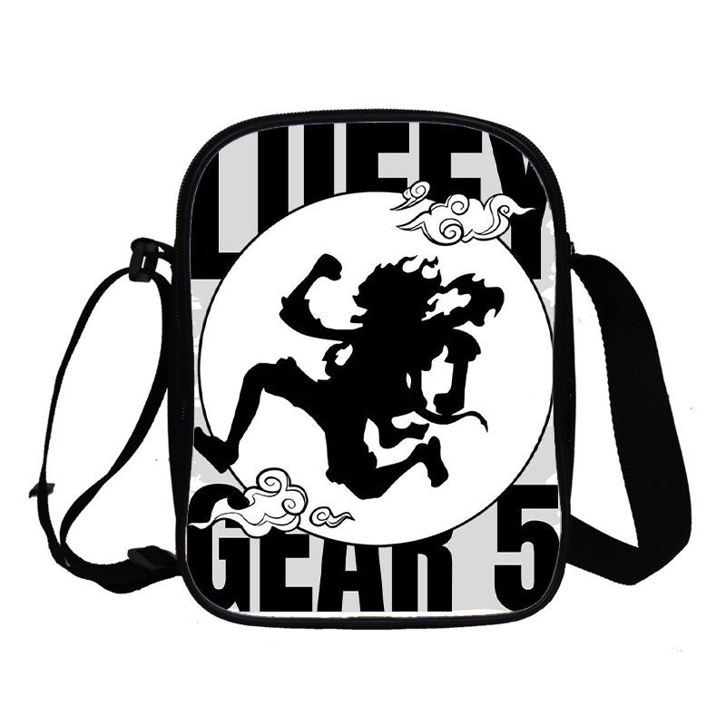 Animation Peripheral Messenger Bag, Primary And Secondary School Student Schoolbag 3D Full Color Printing Double-Layer Shoulder Bag Portable