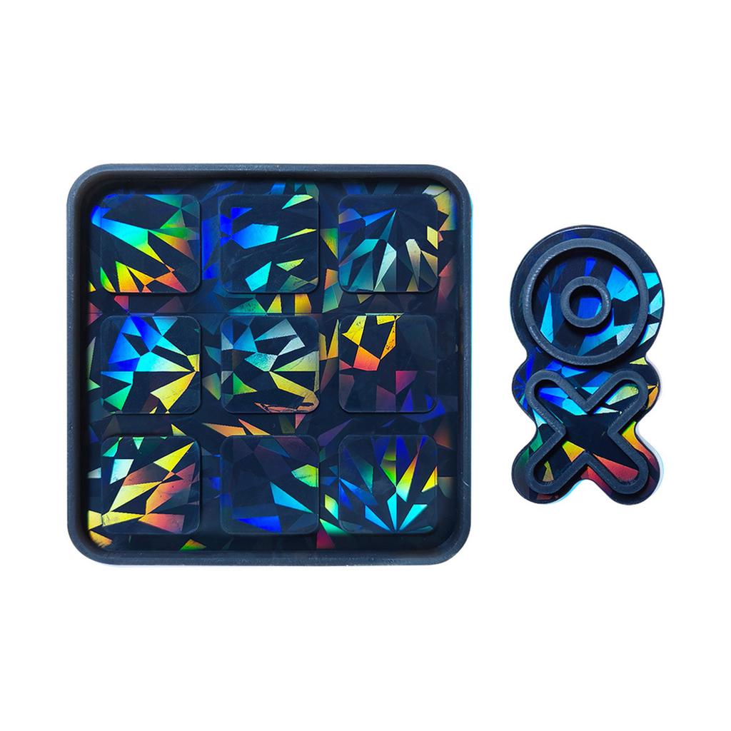 Silicone TicTacToe Mold Resin Game Casting Mould Holographic Chess Game Resin Mold XO Board Game Silicone Resin Mold Kit
