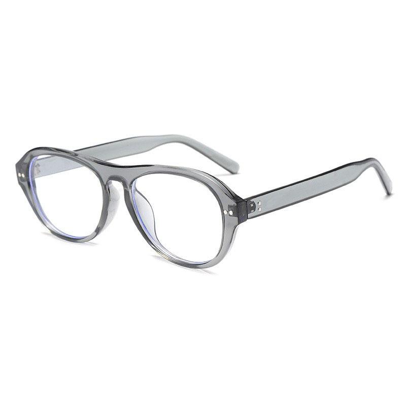 

Black Frame Elliptical Blue Light Blocking Glasses For Students And Office Use Transparent Gray