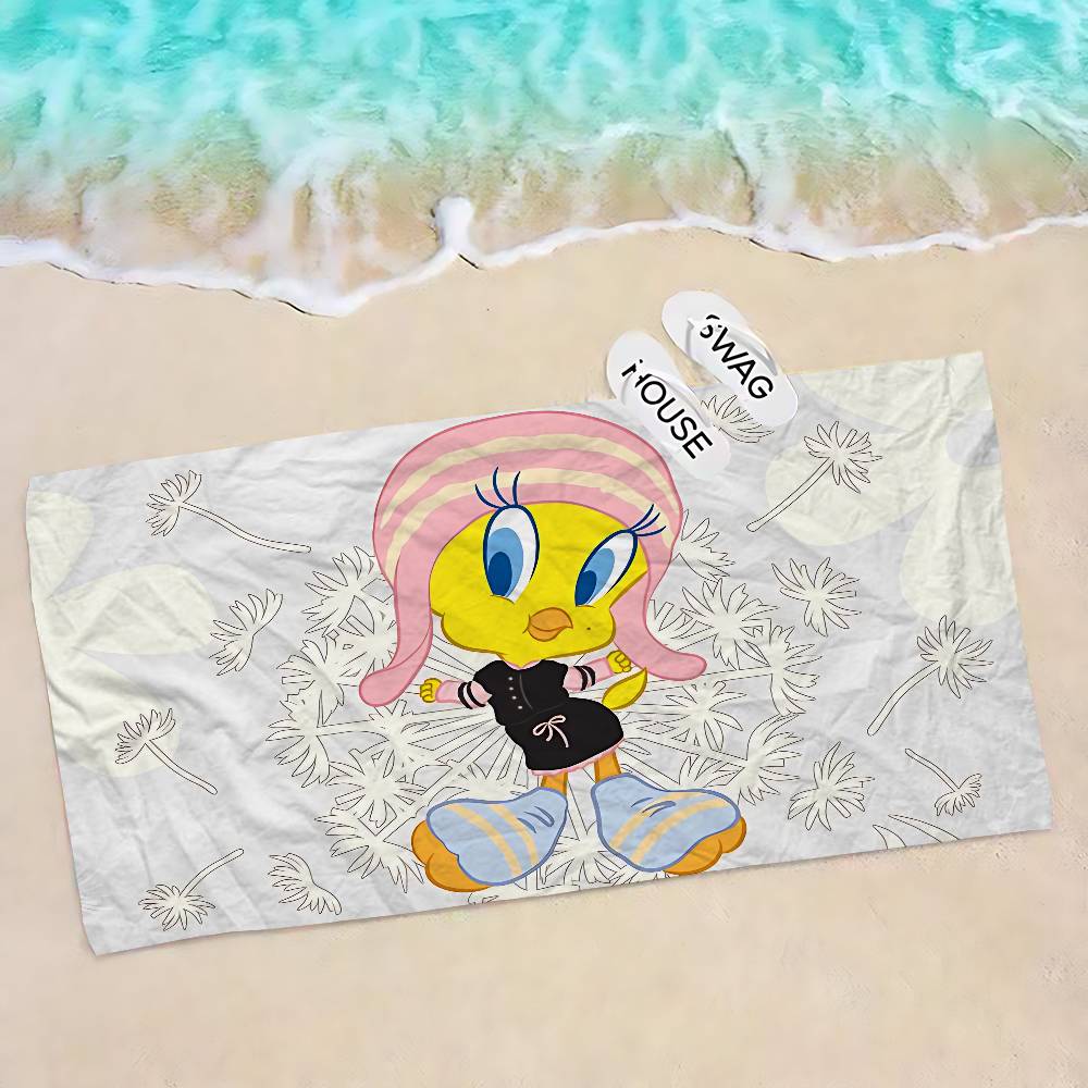 Cartoon Cute Bird Beach Towel Colorful Bath Towels for Girl Microfiber Quick Dry Sand Free Beach Yoga Spa Gym Pool