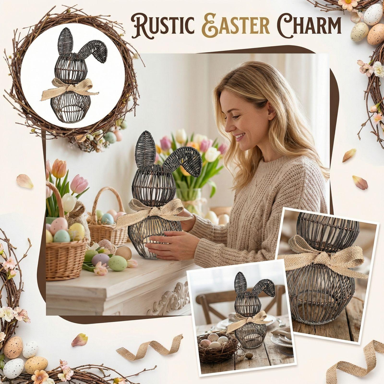 

Hand-woven Bunny Easter Ornament One Size