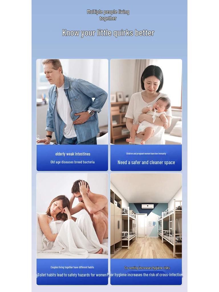 Portable UV Wardrobe and Bathroom Sterilizer with Rechargeable Induction Light for Deodorization and Odor Removal