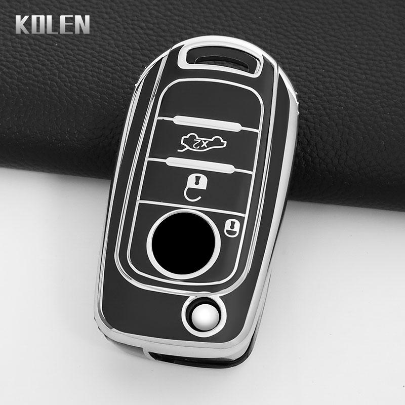 Tpu Car Flip Key Case Cover Shell Fob For Fiat Tipo Toro Nuovo Freedom 500X Doblo Argo Grazie Key Protector Accessories Keychain