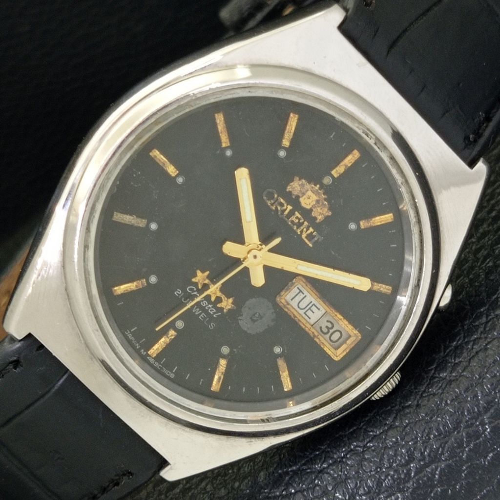 

ЯПОНИЯ ВИНТАЖ ORIENT CRYSTAL АВТОМАТИЧЕСКИЕ МУЖСКИЕ ЧАСЫ ОРИГИНАЛЬНЫЙ ЦИФЕРБЛАТ a500746-5 R154-a500746