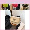 Sac à bandoulière carré chic style streetwear en cuir PU avec nœud et chaîne matelassée