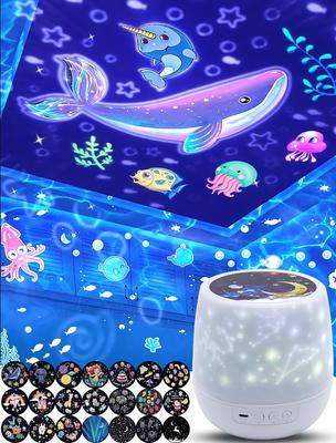 21 Types of Projection Films Included. A Professional-grade Home Planetarium Projector for Children. Features Stars, Moon, Whales, and Ocean Images. P