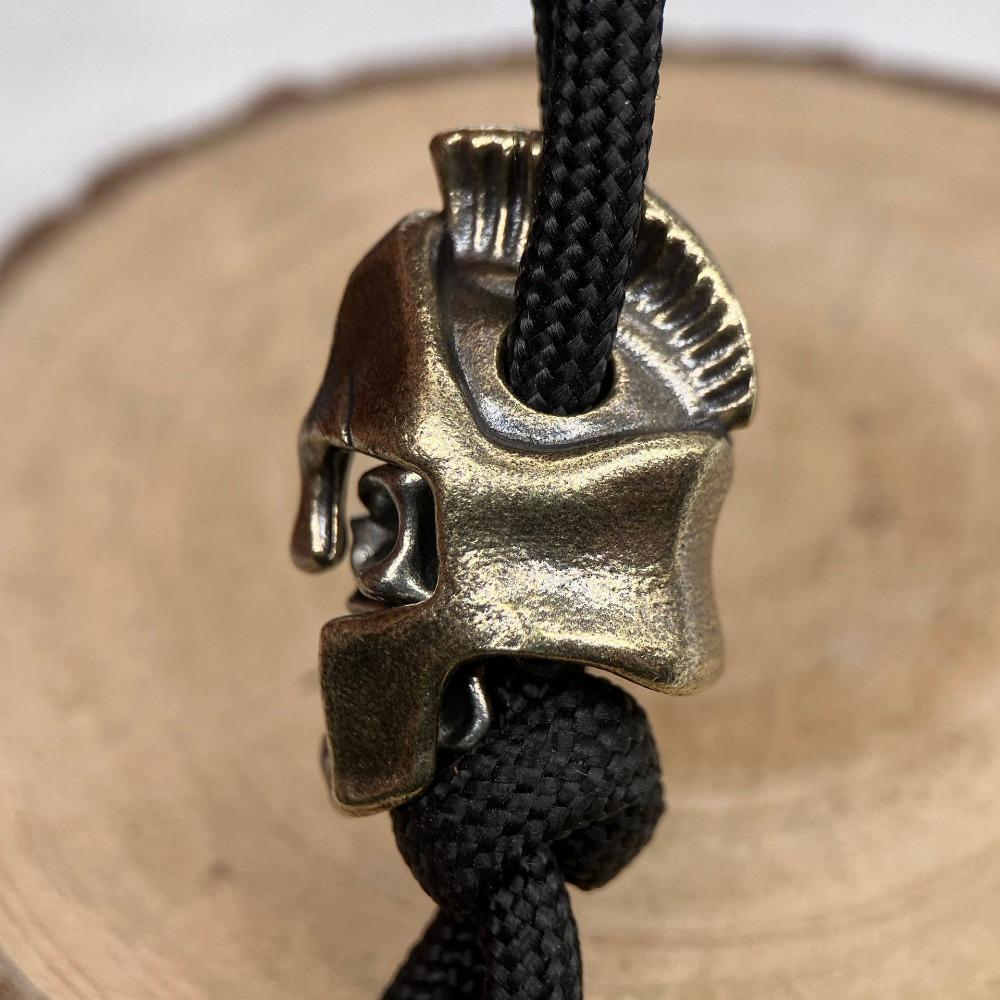 Ancient Greek Helmet Soldiers Brass Knife Beads EDC DIY Woven Bracelets Lanyard Key Chain Pendant Accessories Men Outdoor Tool Hangings Charms