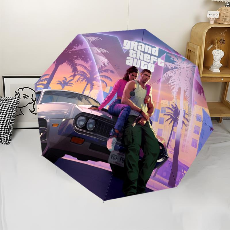 Grand Theft Auto (1) Umbrella Sturdy Frame Suitable for Outdoor Activities Beach Travel Ideal Gift for All Seasons