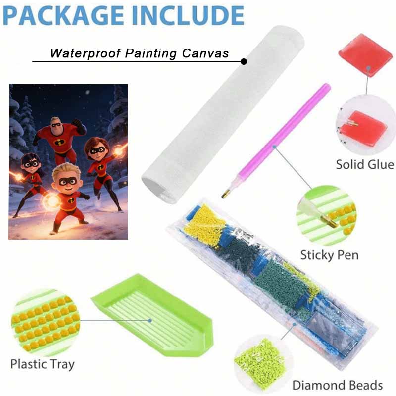 Disney Diamond Art Painting Kit 5D Diamond Painting The Incredibles Art Diamond Home Wall Decor