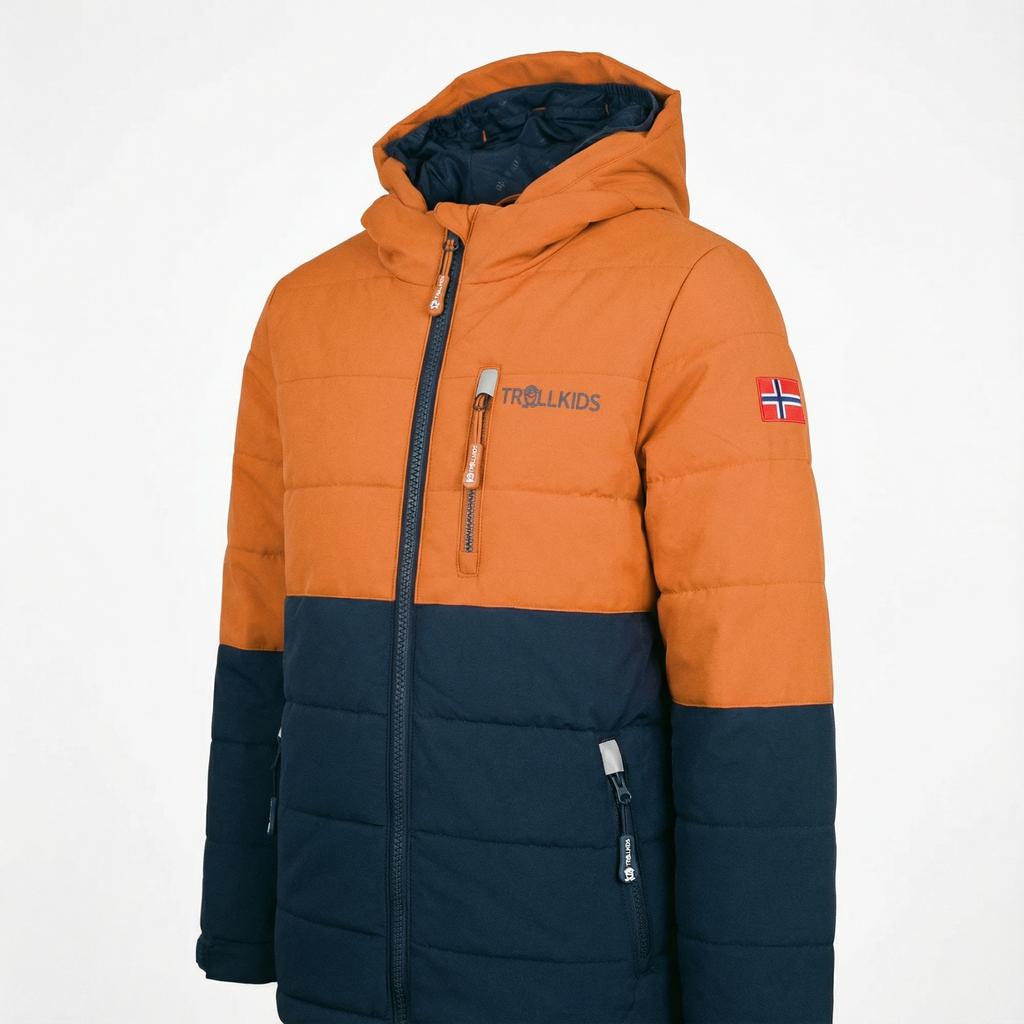 Kurtka narciarska dziecięca Trollkids Kids Hemsedal Snow Jacket XT zimowa wodoodporna pomarańczowa (513-176)