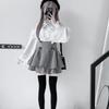 LAVASEON Karierte Mini Stufenrock mit Mori-Schleife, Rüschen, Länge, Niedlich, Damen, Massenproduktion, Subkultur, Schulstil, Rock,