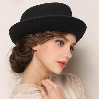 Wool Top Hat Women'S Autumn And Winter Extended Brim Hat French Retro Warm Jazz Hat Manufacturer