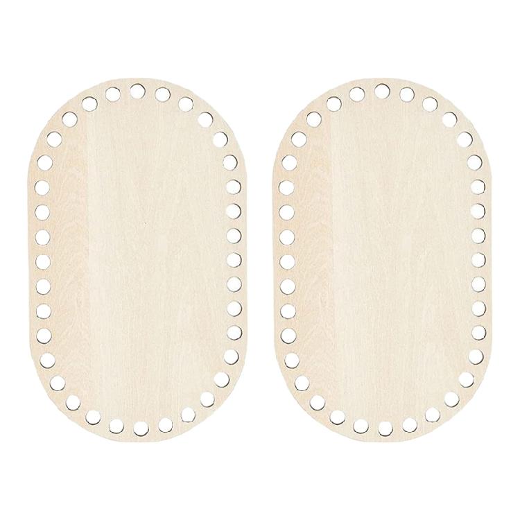 2Pieces Wood Crochet Basket Base Blank Basket Bottoms for Crochet Basket Crafting Crochet Bag Making Sewing Accessories