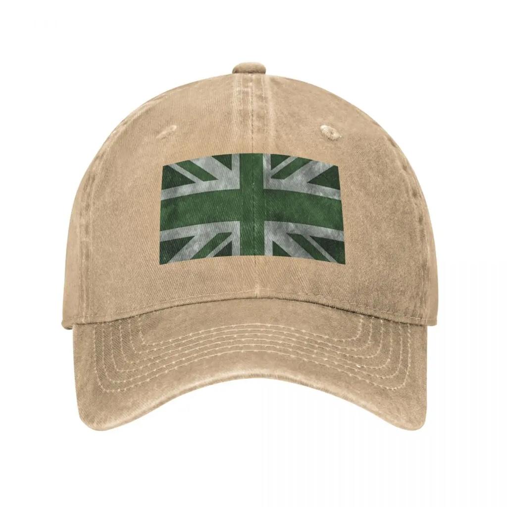 Green Distressed Union Jack Baseball Cap Hats On Offer Sunscreen Unique Hats Western Hat Designer Unisex Womens