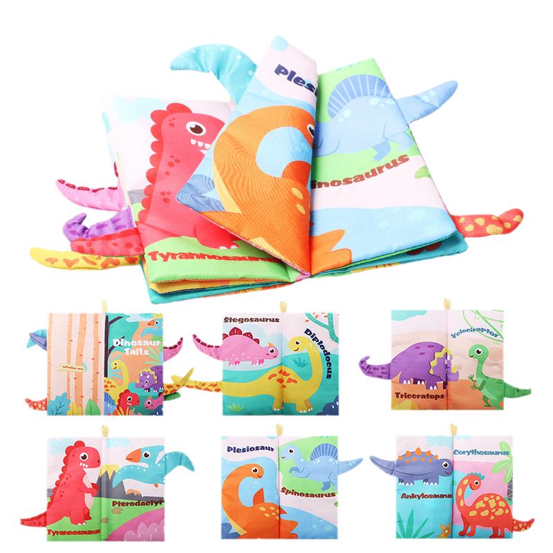

Puzzle Baby Early Education Visual Training Dinosaur Animal Tail Cloth Books Dinosaur