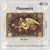 4pcs Vintage Baroque Style Tapestry Design with Angel Surrounding Printed Placemats, Washable Dining Table Mats, Perfect for Holiday Party Kitchen and