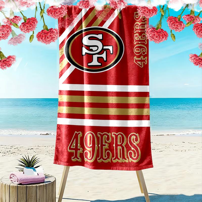 Telo da Spiaggia Stampa San Francisco 49ers, Grande Morbido Asciugatura Rapida per Spiaggia Campeggio Nuoto