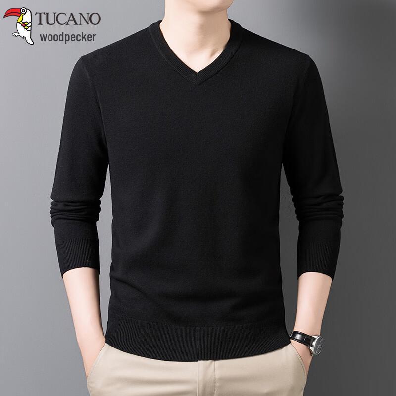 TUCANO Men's 100% Wool V-Neck Thermal Base Layer Sweater