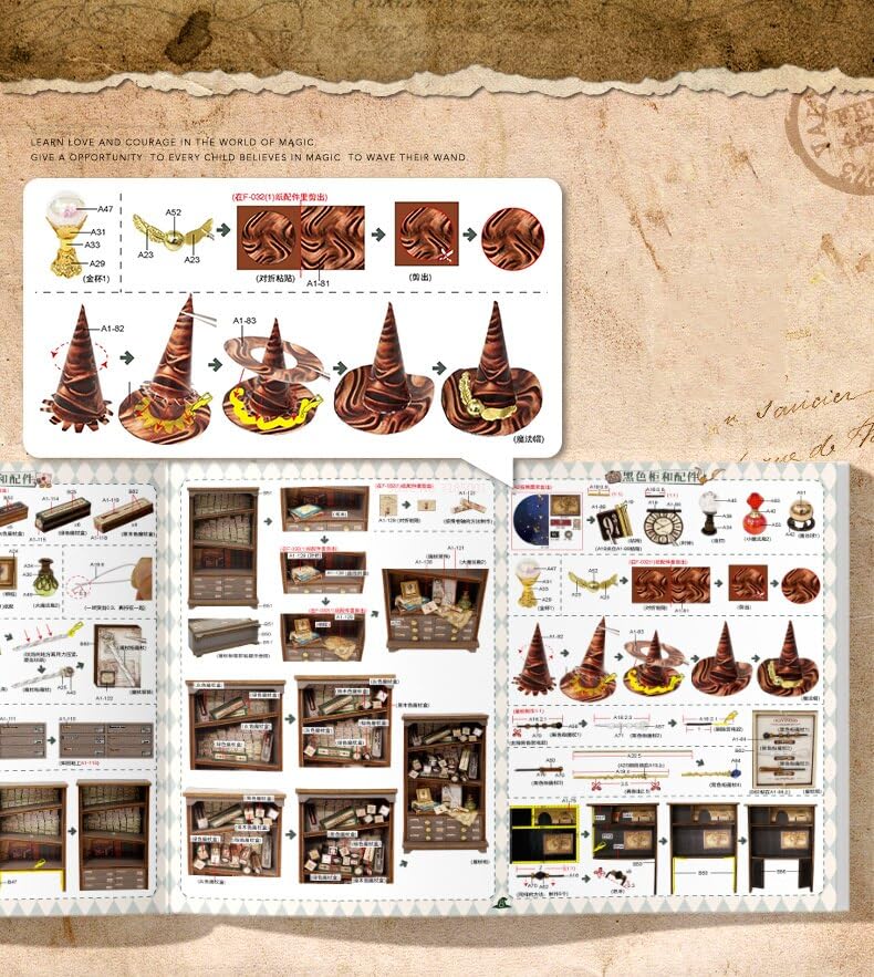 (t-FREAK) Dollhouse DIY Kit Set Miniature Magic House Magic Wand Shop