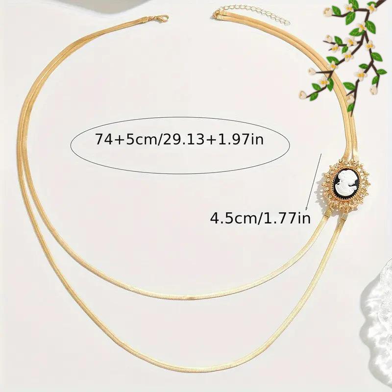 TEMU Fashionable Exaggerated Snake Chain Pendant Necklace