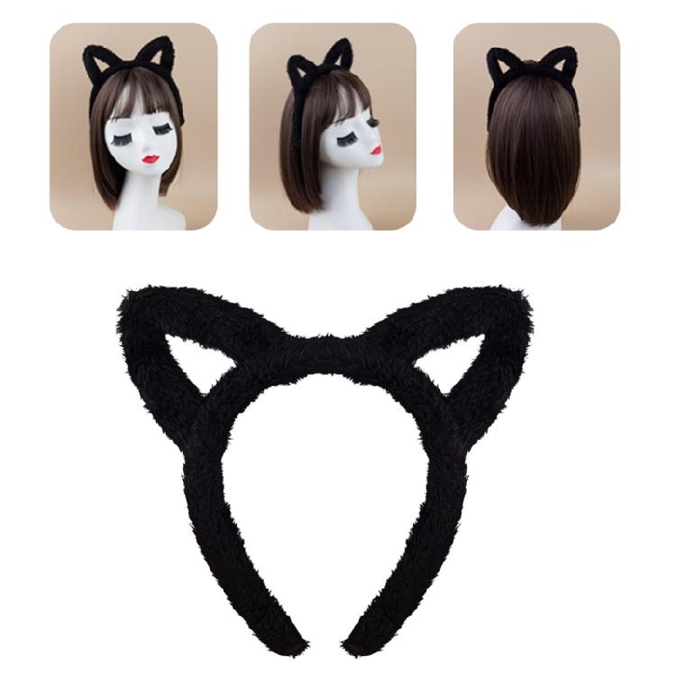 Cats Headband Set Plush Tail Cats Headband Bows Tie Skirt Animals Cosplay Set Cats Costume Set for Halloween