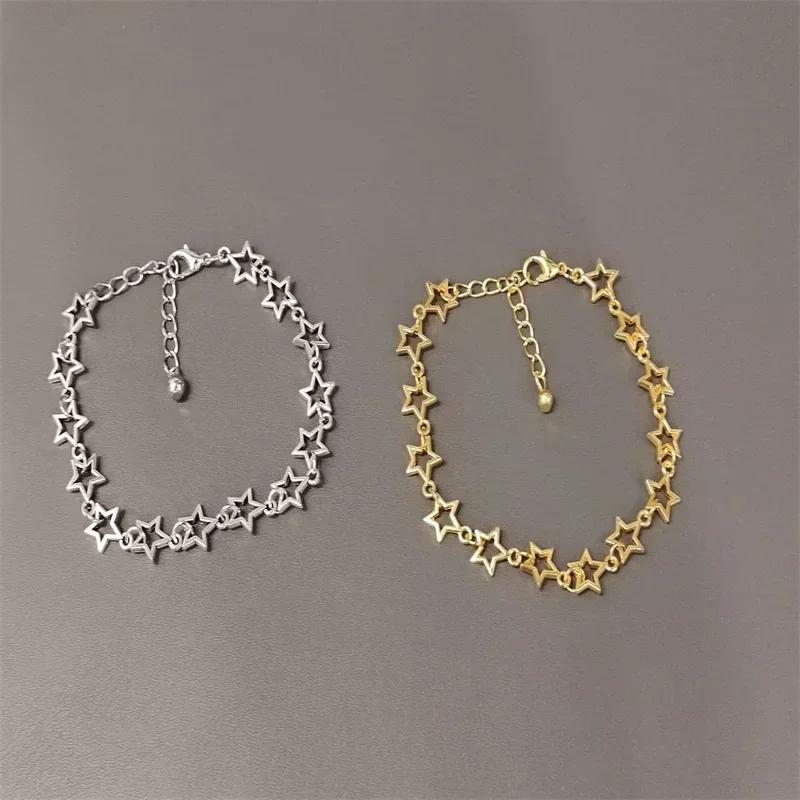 A Star Pendant Bracelet, a Vintage Star Chain Bracelet, an Anime-style Women's Bracelet, a Stylish Pendant Bracelet