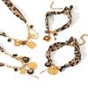 European and American Stainless Steel Leopard Print Necklace and Bracelet Set - Non-fading, Niche Style Jewelry.