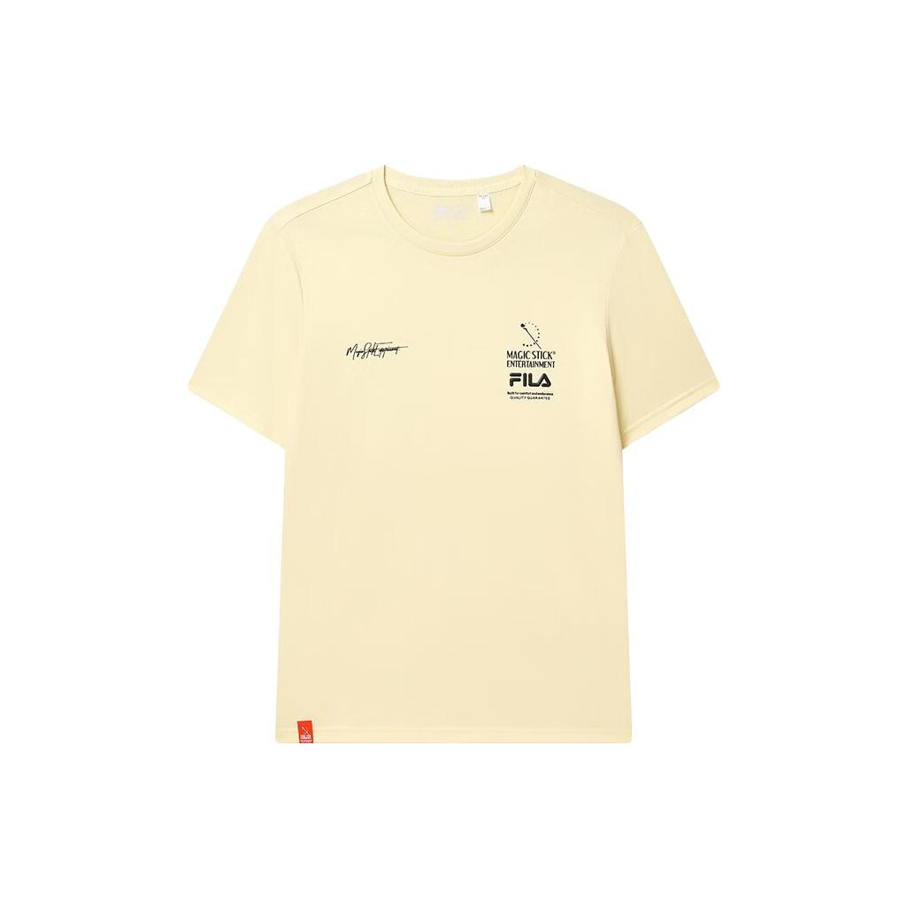 FILA T Shirts Men s Yellow Crew Neck Moderate Straight Fit F11M319101F-YE L