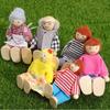 Wooden Doll Furniture Set: Mini Sofa, Cabinet, and Wardrobe for Child's Pretend Play