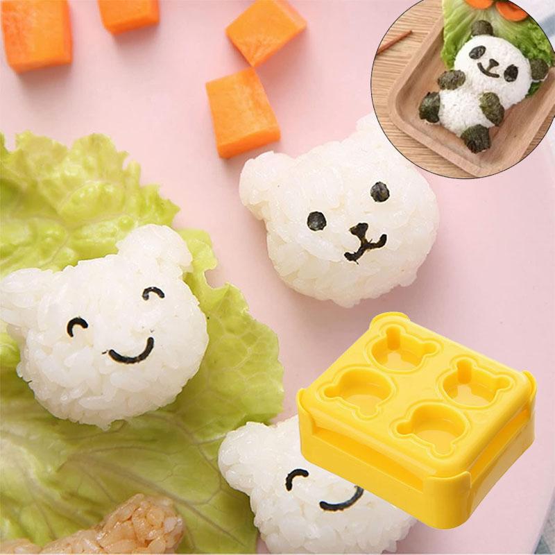 Kreatives Reiskugel-Formen-Set DIY Sushi Onigiri Maker Bento-Werkzeug für Kinder Dreieck Herz Bär Panda Form Einfaches Sushi-Herstellungs-Set