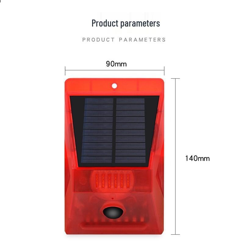 Outdoor Solar Alarm with Infrared Motion Sensor, Remote-Controlled Sound and Flashing Light Anti-Theft Warning System