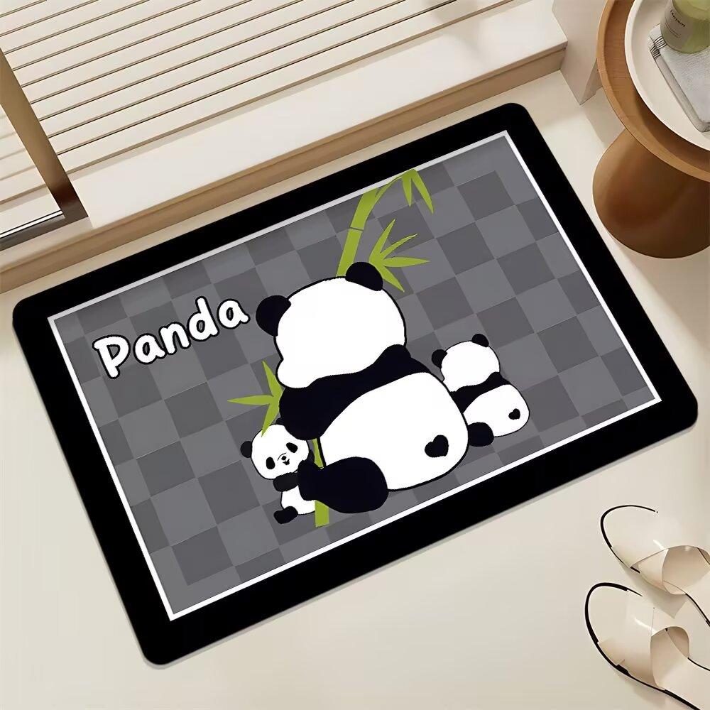 Cartoon Cute Giant Panda Floor Mat Bathroom Shower Room Anti-slip Foot Mat Bathroom Absorbent Quick-drying Floor Mat