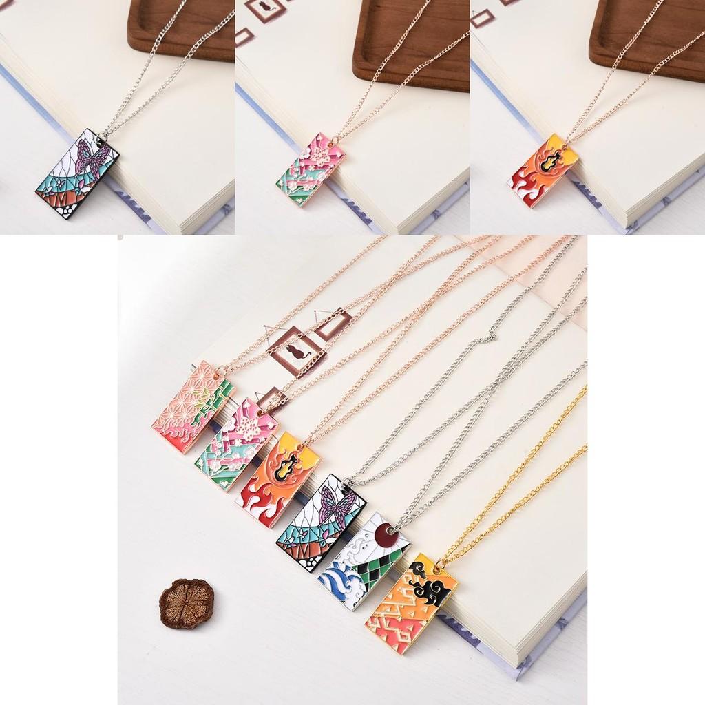 Demon Slayer Anhänger Halskette mit Zinklegierungskette für Männer Frauen