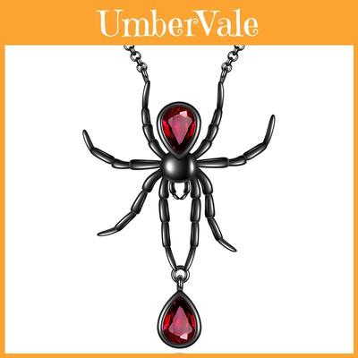 Gothic Style Black Spider Pendant Necklace For Women Fashionable Statement Jewelry