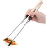 Sushi Chopsticks, Extra Long Metal Chopsticks Japanese Cooking Chopsticks Sushi Chef Traditional Garnishing Plating Tweezers (S 11in)