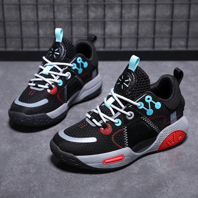 Breathable children's basketball shoes versatile mesh breathable soft sole non-slip waterproof men's and women's sports outdoor sports shoes
