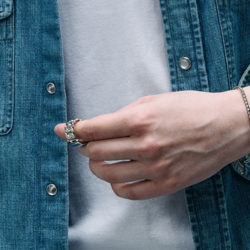 VINTAGE HOLLYWOOD Matte Classic Bold Chain Ring_VH2533RI071M