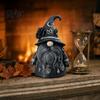 Witch-themed Display Wizard Hat Faceless Gnome Figurine, Mystical Home Decor Statue with Crescent Pentagram Black Rose Study Desk Ornament Rune