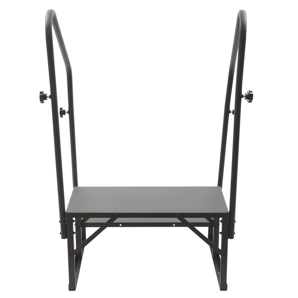 RV Step Ladder 2-Step with Handrail Portable Steel Stairs 450lbs Load for Hot Tub Spa Mobile Home