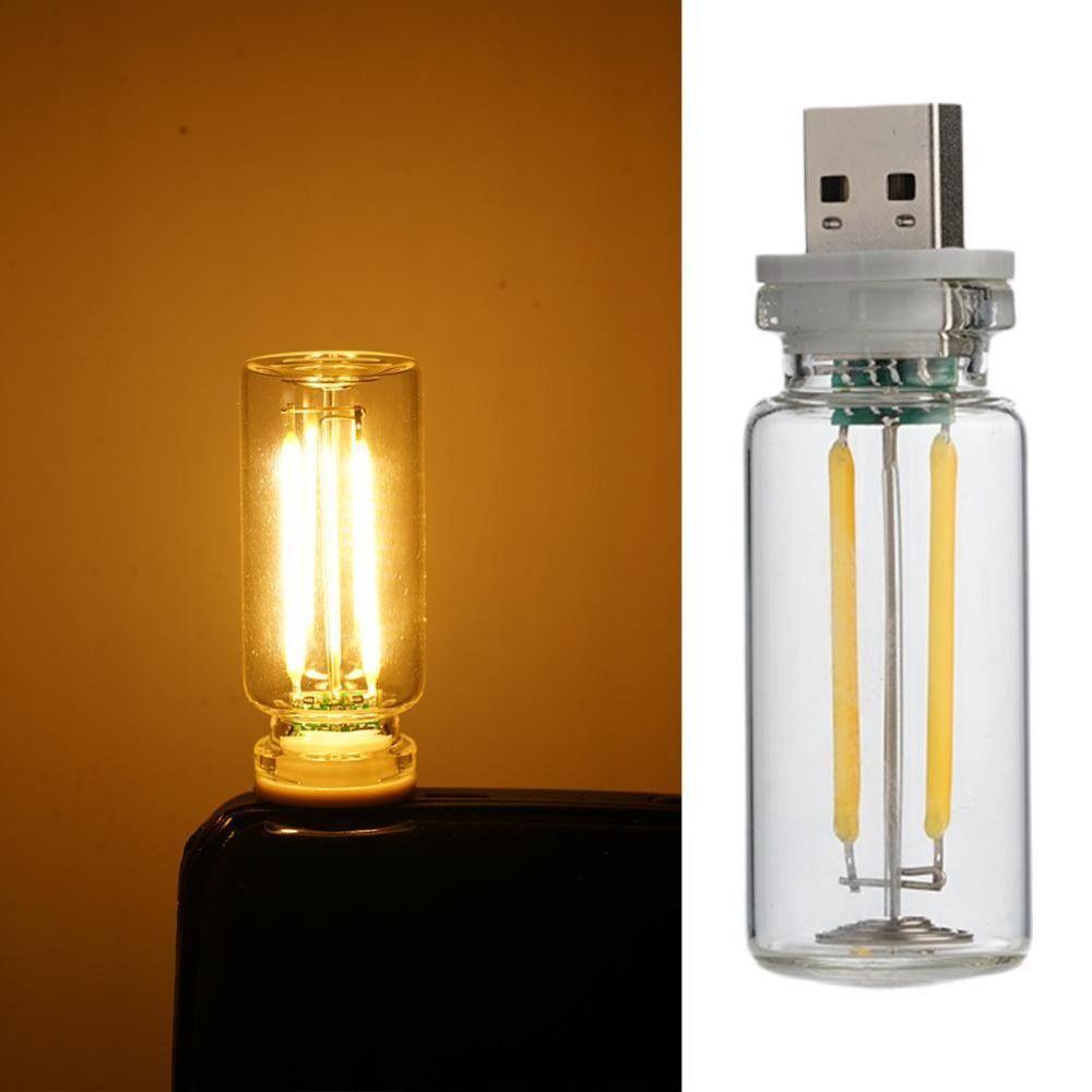 Portable DC 5V Car Night Light Colorful Adjustable Filament Lamp Touch Control Atmosphere LED Room Decor